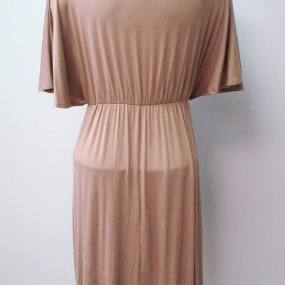 NWT Cantata Sand Empire Wst Butterfly Slev Dress + - Picture 4 of 4